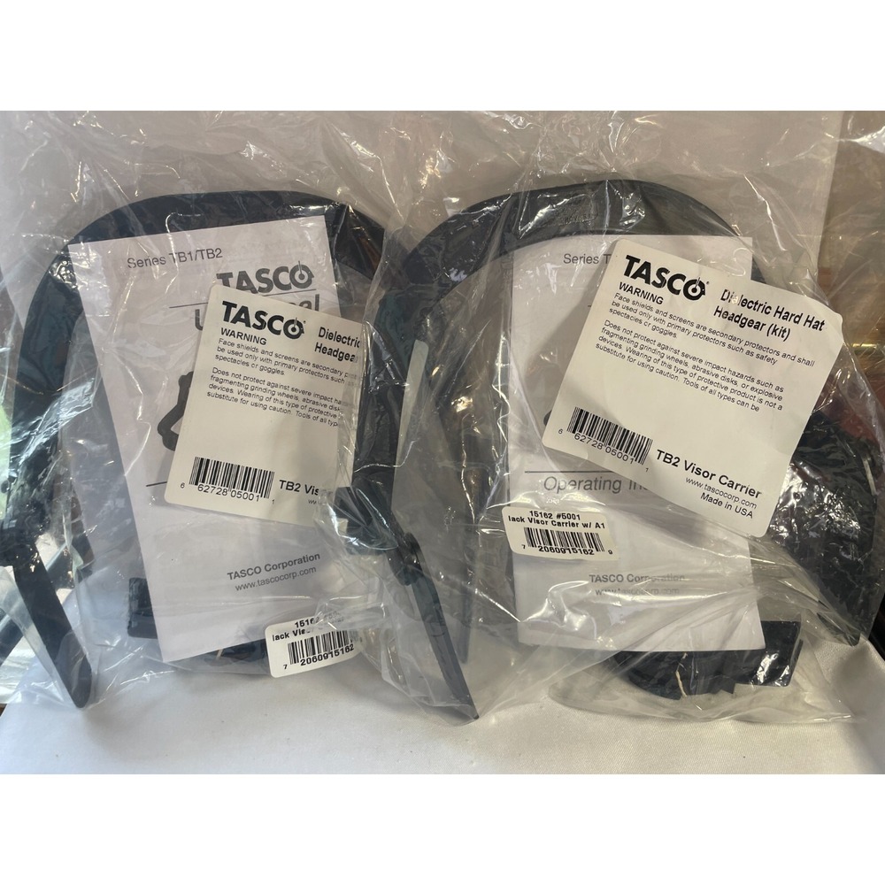 Lot Of 2 Tasco TB1/TB2 Plastic Hard Hat Universal Black Visor Carriers